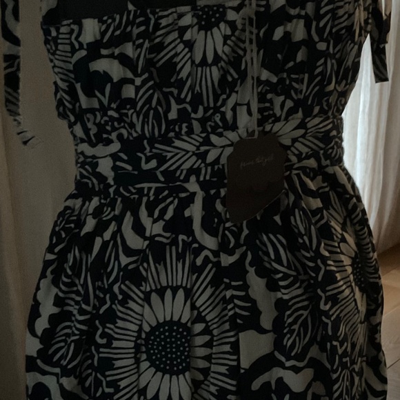 ANTHROPOLOGIE FOREVER THAT GIRL BLUE NAVY FLOUNCE  MIDI SUMMER DRESS SMALL S - Picture 4 of 4